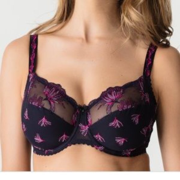 New Prima Donna Fireworks Full Cup Bra Size 40F Blue & Red - Picture 3 of 4